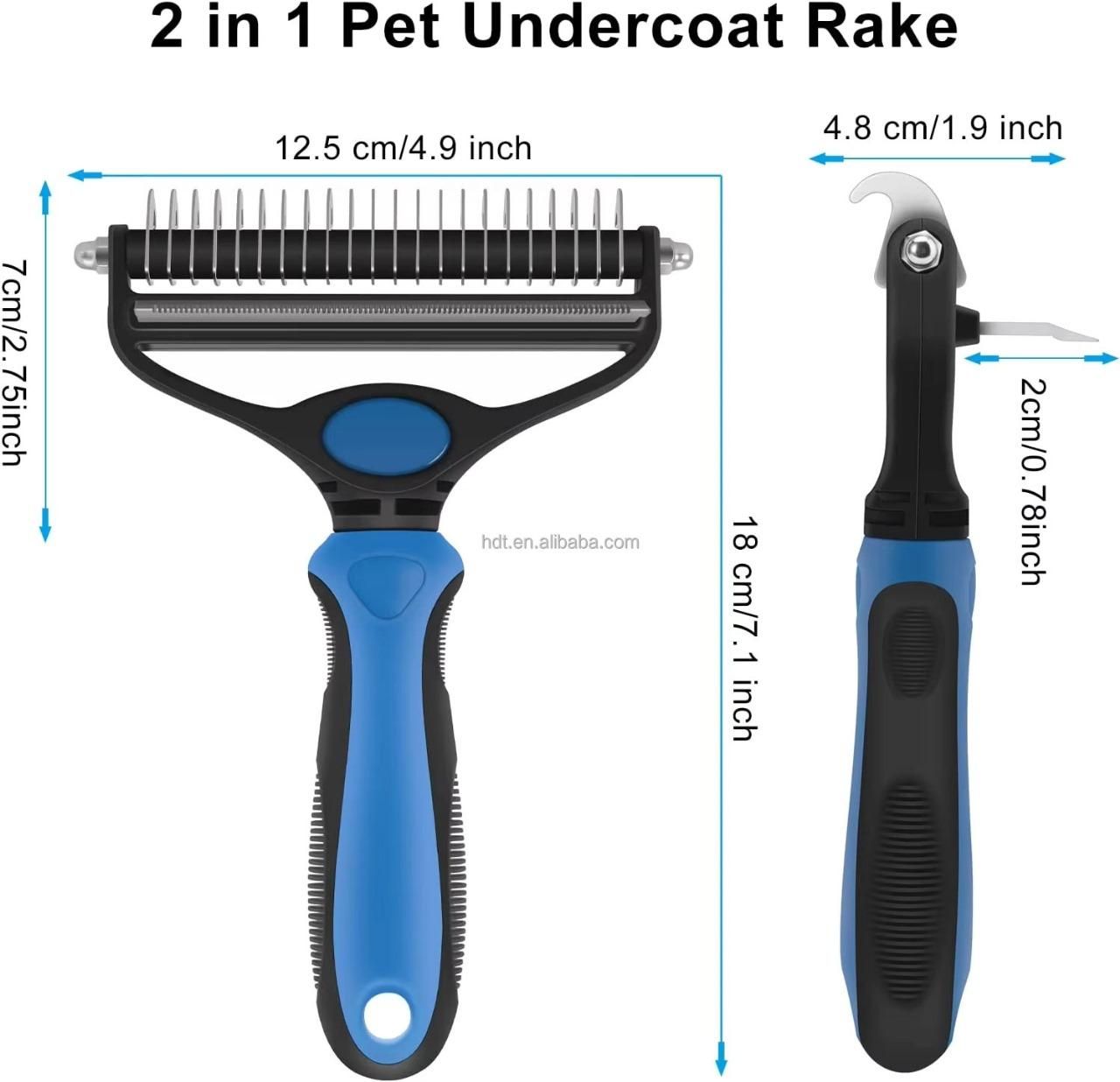 2 in 1 Pet Grooming Brush – Remove Loose Hair & Tangles Instantly